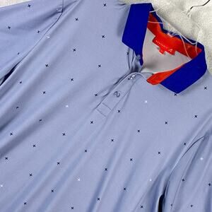 Redvanly Polo Shirt Mens L Fullerton Blue Performance Preppy Stretch Golf Beach